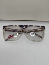 Vintage NOS Taupe Cloud Animal Print &amp; Clear Eyeglass Frames ~ Faberge 5... - £23.17 GBP