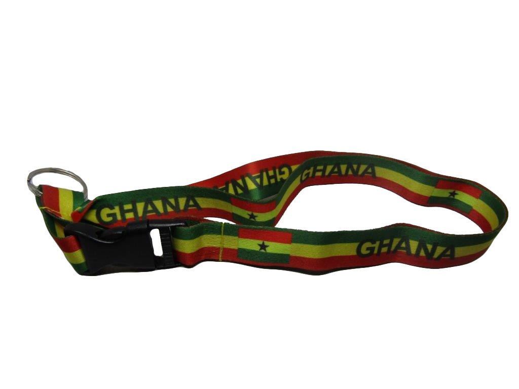 AES 32&quot; ST. Ghana Country Flag Lanyard with Detachable Key Ring - $4.44