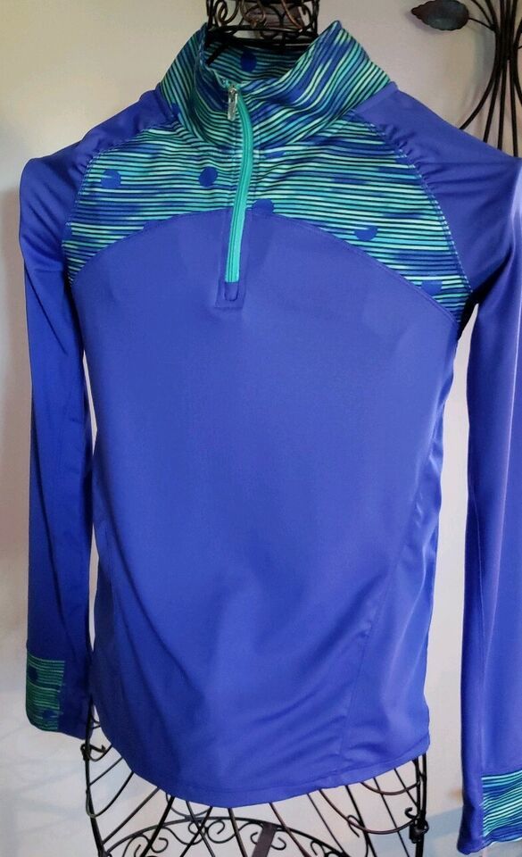 C9 Champion Girl's XL (14-16) Long Sleeve Pullover ~ Blue w/Stripe ~ 1/4 Zip - $22.44