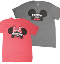 Disney Couples Set Forever Yours T-Shirts Minnie Size Small, Mickey Size Large - £31.22 GBP