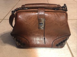 Vintage Brown Honeycomb Rivets Crossbody Handbag  - £27.24 GBP