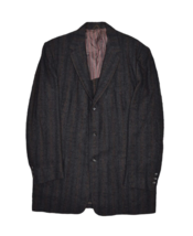 Vintage Wool Blazer Mens 44 Black Striped Textured Sport Coat Jacket Bes... - £25.18 GBP