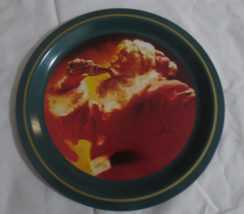 Coca-Cola Round Metal Tray Santa  1992 - £5.25 GBP