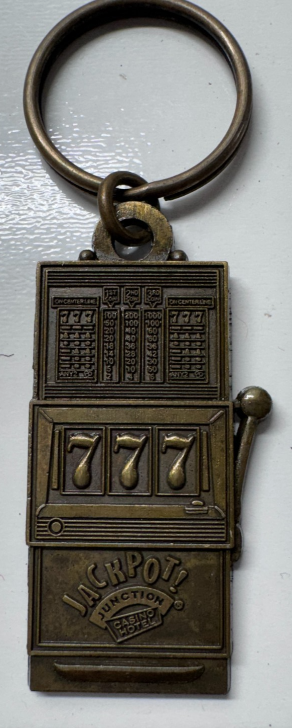 Vintage Jackpot Junction Casino Morton, MN Minnesota Metal Keychain - $9.89