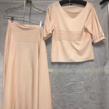 SET. Womens sz Sm. Light Pink Short Sleeve Top &amp; Wrap Skirt by Nipon Bou... - $30.69