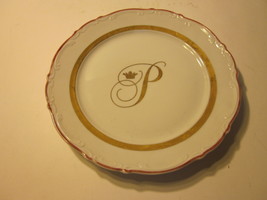 VINTAGE MADE EXCLUSIVELY FOR PAULS MONOGRAM P &amp; CROWN GOLD TRIM DINNER P... - £7.96 GBP