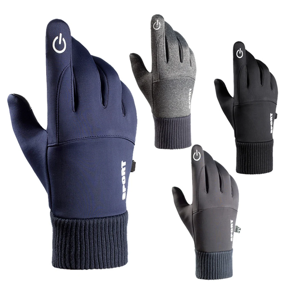 Windproof Winter Cycling Gloves Waterproof Full Fingers Mitten Touch Screen - £11.65 GBP