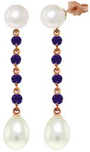 Galaxy Gold GG 14k Rose Gold Chandelier Earrings with Amethysts and Pearls - £541.02 GBP+