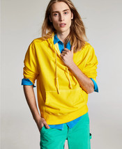 Sun + Stone Men&#39;s Garment-Washed Fleece Hoodie in Bright Star Yellow-Size XL - £20.33 GBP
