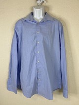 Goodfellow Men Size XL Blue Striped Button Up Shirt Long Sleeve Slim Fit - £5.19 GBP