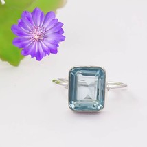 Natural Blue Topaz Gemstone Cluster Multi-Color Ring Size  925 Silver - £5.86 GBP