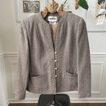 Vintage Judy’s Place Tweed Blazer Jacket Brown Blue M 10 - $28.80
