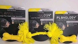(3)Playology Dri-Tech Rope Dog Toy &amp; Bone Natural Chicken Scent for Smal... - $19.79