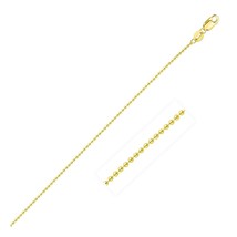 14k Yellow Gold Classic Bead Chain Necklace 1.0mm Width 16&quot;-18&quot; Inch Length - £171.31 GBP+