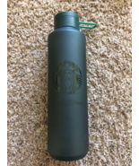 Starbucks Emerald Green Water Bottle Soft Texture Plastic 24oz - £8.81 GBP
