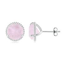 ANGARA Rose Quartz Martini Stud Earrings in Sterling Silver (Size-8mm) - $288.04+