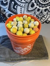 5 Gallon Bucket Full Of Golf Balls- 250+ Balls - Mostly Yellow Range - $37.39