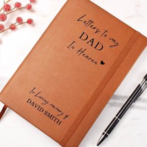 Letters to My Dad in Heaven vegan leather Journal, Loss of father grief ... - $49.16