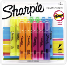 SHARPIE Tank Style Highlighters, Chisel Tip, Assorted, 12 Count - $11.97