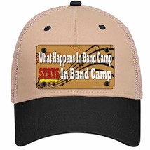 What Happens In Band Camp Novelty Khaki Mesh License Plate Hat Tag - £23.17 GBP