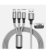 2 pk - 3 in 1 USB Charging Cable Universal Multi Function Charger Cord. ... - £9.59 GBP