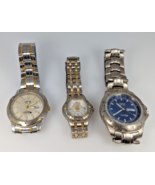 Lot of 3 Lorus Tidal Quartz Watches Stainless Steel Vintage 1990s AS IS - £38.33 GBP