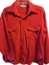 Woolrich Vintage Men’s XL Red Long Sleeve Button Down Wool Flannel Western Shirt - £47.47 GBP