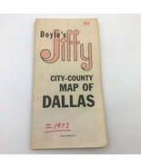 Dallas City County Map 1973 Doyles Jiffy Vintage - $234.88 MXN