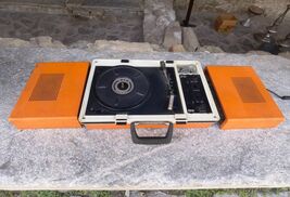 Elak Ritz record player, vintage space age design orange record player w... - $90.00