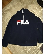 Fila Hooded Navy Sherpa Fleece Pullover Top XXL - $30.00