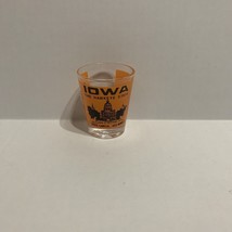 Vintage Souvenir Iowa Shot Glass Hawkeye State Des Moines Wild Rose Goldfinch - £3.98 GBP
