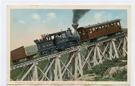 Train on Jacob&#39;s Ladder Mt Washington Railway Postcard White Mts New Hampshire - £9.41 GBP