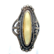 Vintage Signed Ted OTT Sterling Native American Navajo Mother of Pearl R... - $54.45