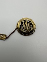 Vintage Designer Signed Freirich Gold Ornate Brooch 2.7cm - £11.14 GBP