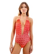 New Rosa Chá Hamptons Plunge Halter One-Piece Swimsuit  $285 FANCY STARS... - £47.87 GBP