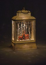 Wintery Scene with Reindeer LED Water Lantern Lights Up 10.6" High with Glitter image 2