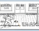 Drunk Thinks Porch Is a Fence Frick Signed Comic Chrome Postcard K13 - $3.91