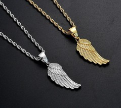 Angel Wing Pendant Angel Wing Necklace Diamond Wing Pendant  - £132.98 GBP