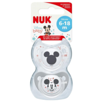 Nuk Mickey Mouse Silicone Soother 6-18 Months 2 Pack - £66.31 GBP