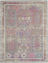 7&#39; X 10&#39; Pink And Gray Abstract Power Loom Area Rug - £180.56 GBP