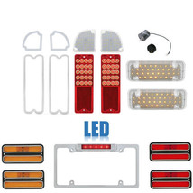 71-72 Chevy Gmc Truck Led Sequential Red Clear Tail License Light Lenses Set Nh - £337.56 GBP