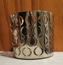 Chrome Single Wick Candle Holder Sleeve Circles by Illume - $5.84