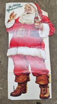 1960s Life Size Santa Christmas Coca Cola Bottle Sign Holiday Refreshmen... - £284.75 GBP