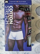 TOMMY HILFIGER Mens Boxer Briefs Small Blk/Grey/Red 3-Pack Cotton Stretc... - $28.66