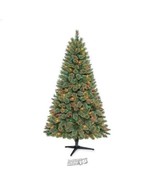 6&#39; Cashmere Pre-Lit Artificial Christmas Tree with Multi-Color Lights - £63.16 GBP