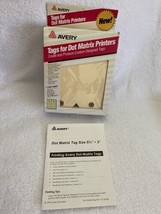 Avery Tags for Dot Matrix Printers 5 3/4” X 3” Item Number 12-298 Manilla NOS - £11.59 GBP