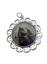 Vintage Delft Pendant Nautical Ocean sailing ships Sea sailboat - £15.52 GBP
