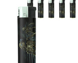 Skeletons D2 Lighters Set of 5 Electronic Refillable Butane Skulls Death - $15.79