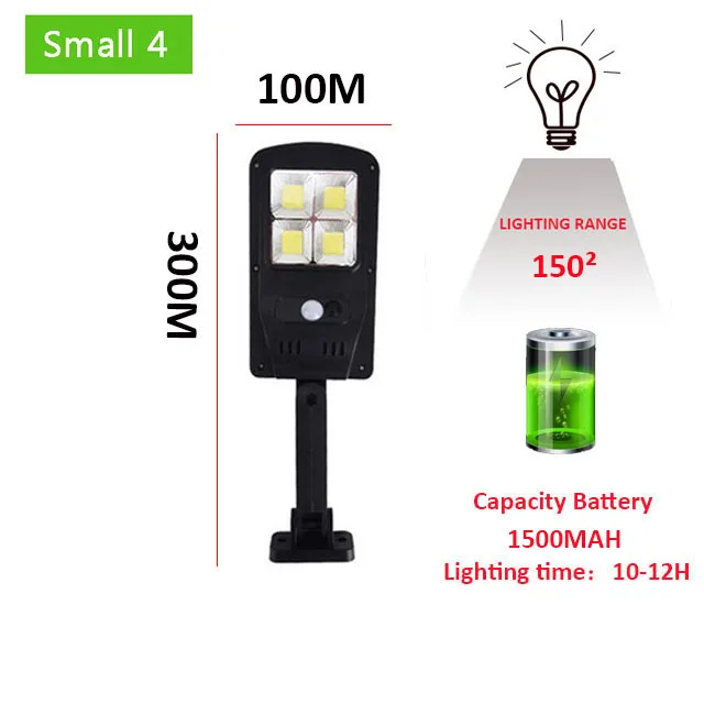 160 COB Solar LED Street Light Waterproof PIR Motion Sensor Smart Remote Control - £81.70 GBP