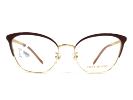 Tory Burch Eyeglasses Frames TY1076 3342 Brown Gold Cat Eye Full Rim 53-... - $74.24